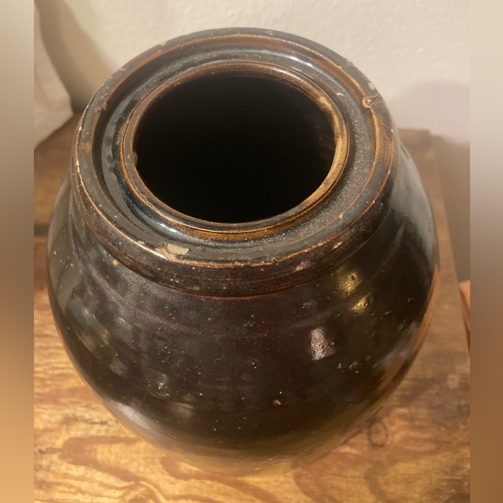 Vintage brown glaze crock - Picture 2 of 4